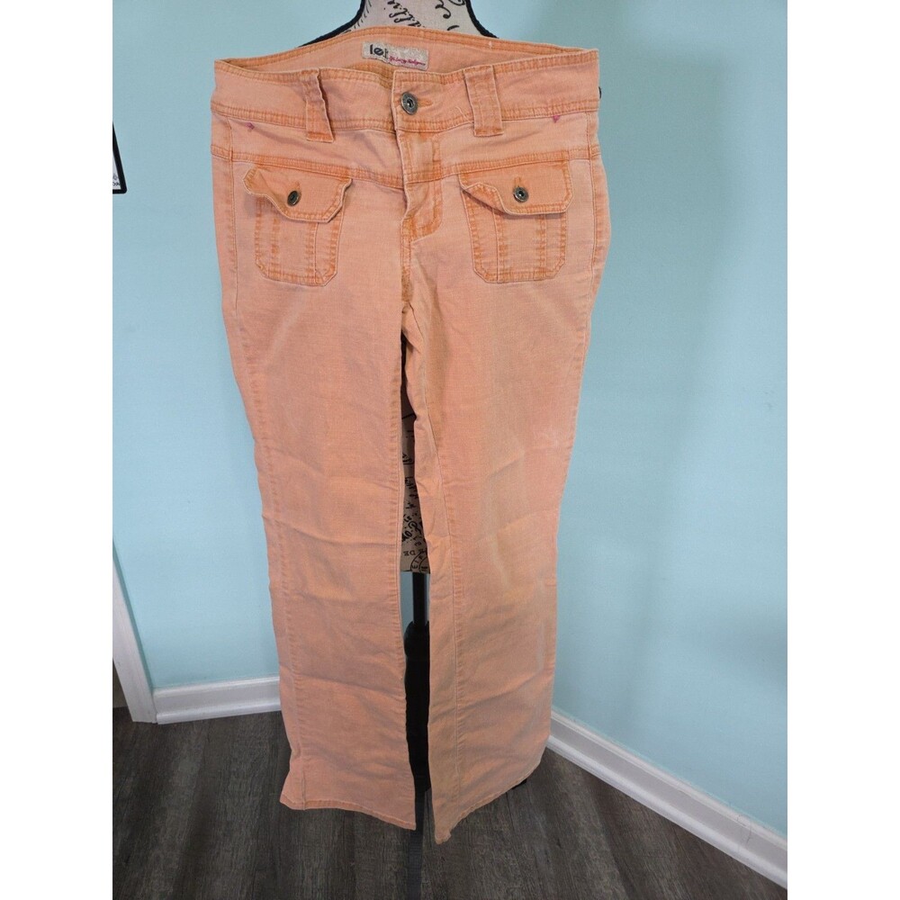 LEI Pants jeans vintage 5 Stretch Peach Orange pockets y2k